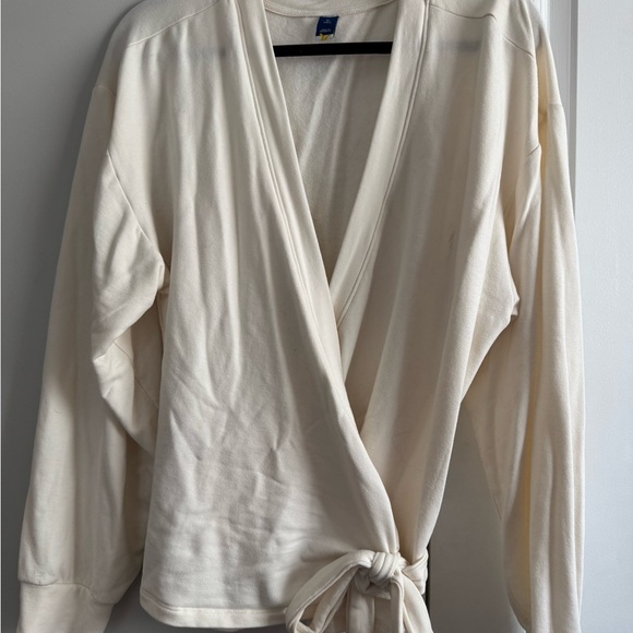 Elegant Cream Wrap Sweater - Picture 1 of 2
